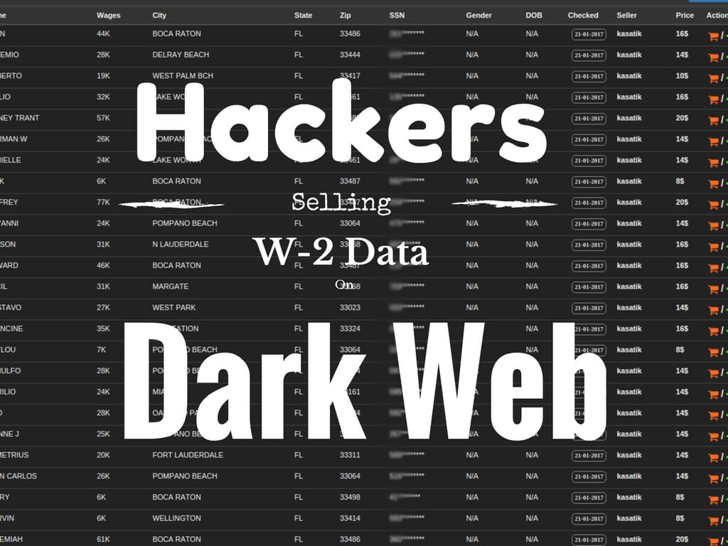 Hackers Selling W-2 data on Dark Web